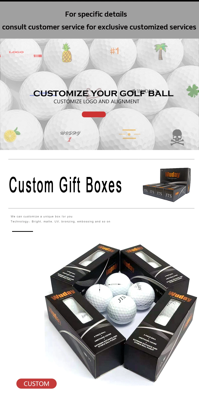 China Trade Golf Balls 3 Piece Printing Logo Colorful Urethane Crystal Golf Balls with Golf Box