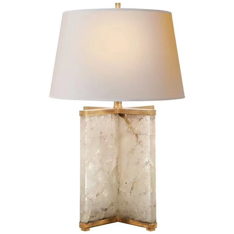 Luxury Gemstone Chandelier Agate Natural White Crystal Table Lamps