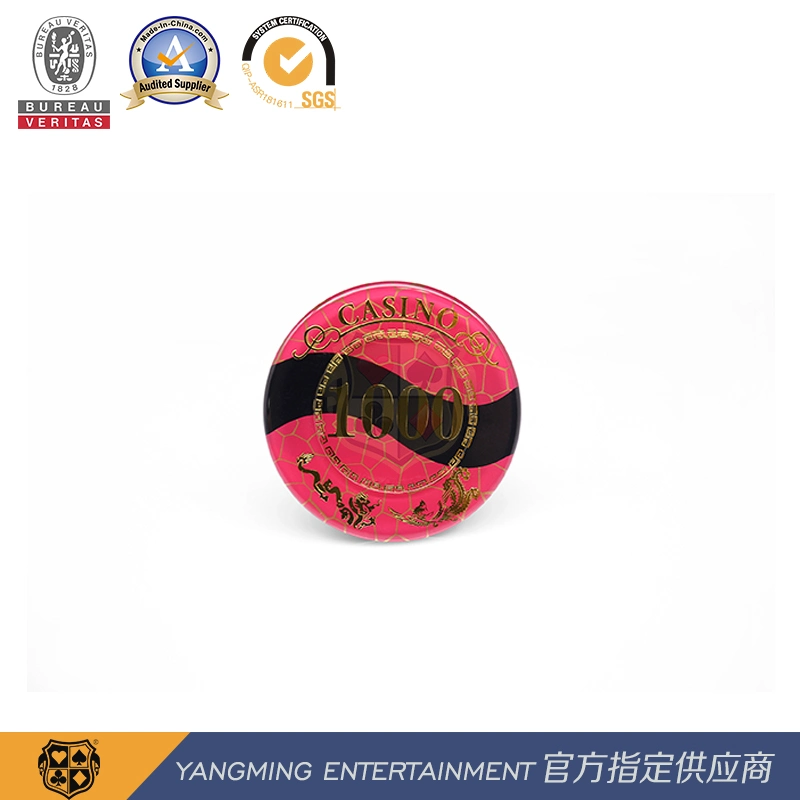 High Temperature Mesh Dragon and Phoenix Bronzing Acrylic Chips Crystal Plastic Poker Anti-Counterfeiting Chips Ym-Cp13-14
