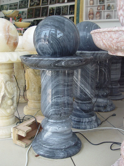 Natural Stone Garden Products Decoration Fengshui Marble Sphere Rolling Fountain