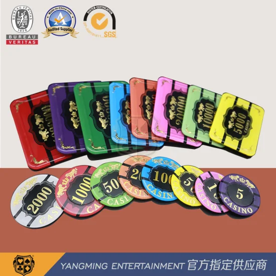 Crystal Poker Chips with Tiger Image Gambling Casino Chips (YM