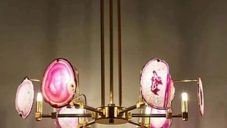 Luxury Gemstone Chandelier Agate Natural White Crystal Table Lamps
