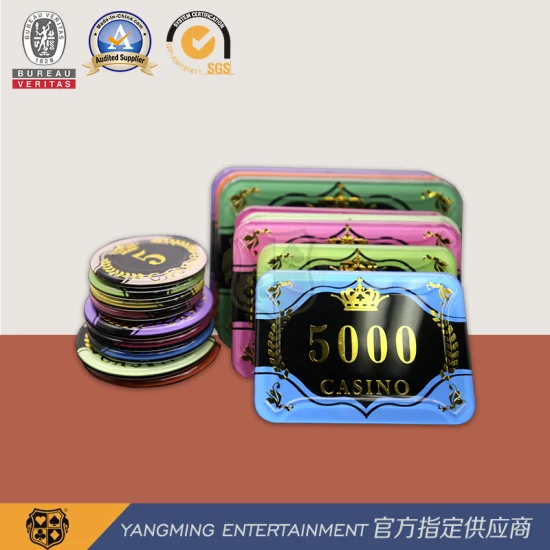 Acrylic Crystal Crown Bronzing Poker Chips with Wheat Casino UV Chips Ym