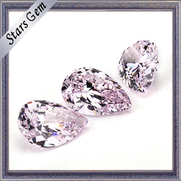 Hot Sale Pear Shape Light Pink Cubic Zirconia for Fashion Jewelry