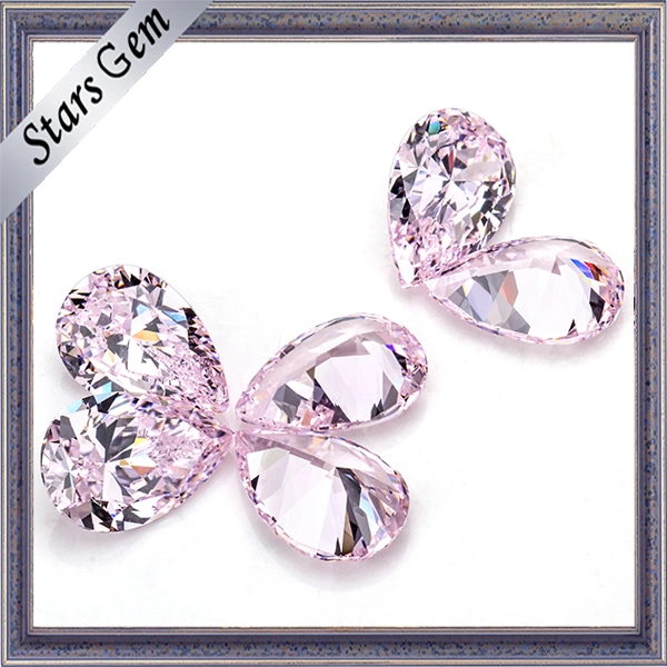 Hot Sale Pear Shape Light Pink Cubic Zirconia for Fashion Jewelry