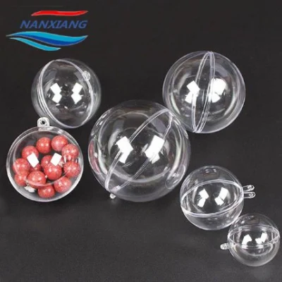 Christmas Ornament Ball Openable Acrylic Clear Plastic Hollow Sphere