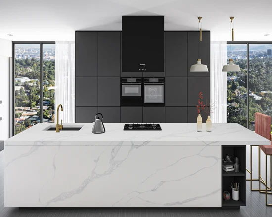 Grey/White/Black Color Sparkle/Crystal/Glass Artificial Quartz/Quarz/Quarzo Stone Slabs for Kitchen/Bathroom