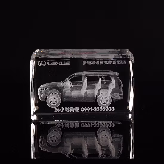 Colorful Light Base 3D Laser Crystal Cube