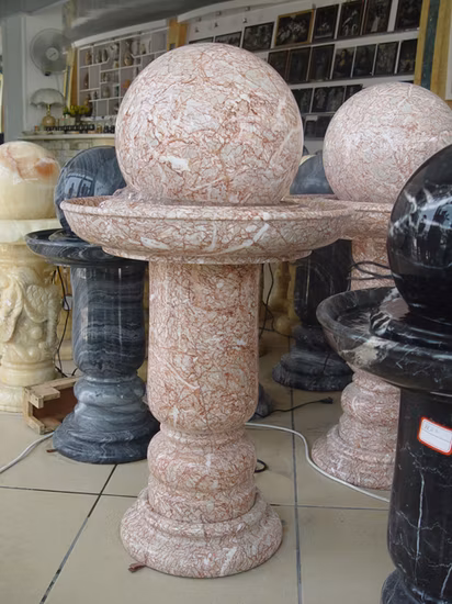 Natural Stone Garden Products Decoration Fengshui Marble Sphere Rolling Fountain