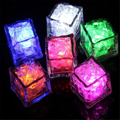 LED Ice Cubes Bar Fast Slow Flash Auto Changing Color Crystal Cube