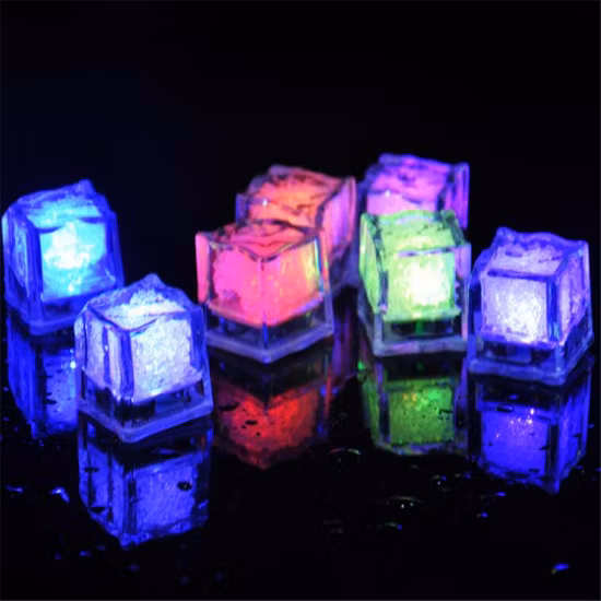 LED Ice Cubes Bar Fast Slow Flash Auto Changing Color Crystal Cube